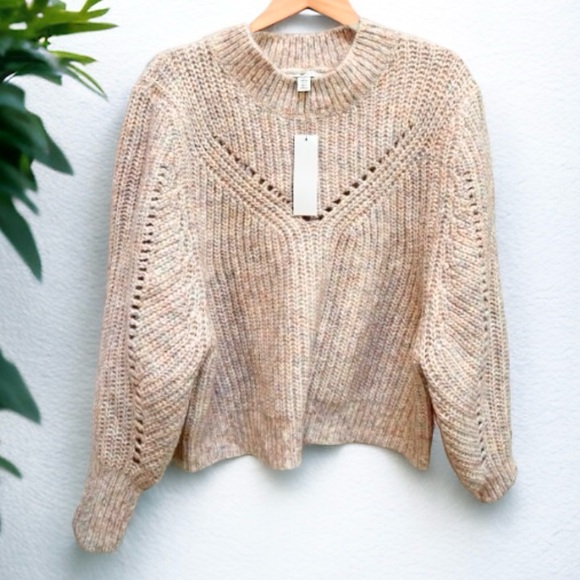 TOPSHOP HEATHER PINK (MULTI COLOR) CROP SWEATER SIZE LARGE - Picture 5 of 10